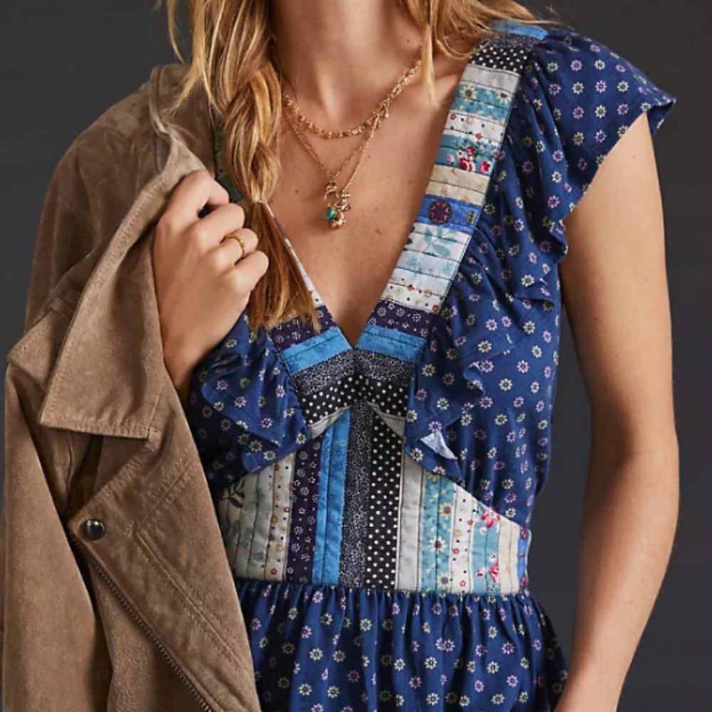 Let Me Be Ruffled Patchwork Top